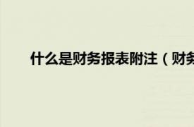 什么是财务报表附注（财务报告附注相关内容简介介绍）