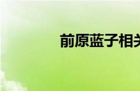 前原蓝子相关内容简介介绍