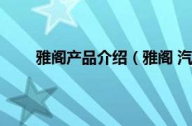 雅阁产品介绍（雅阁 汽车品牌相关内容简介介绍）