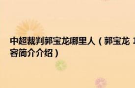 中超裁判郭宝龙哪里人（郭宝龙 1973年3月出生的中国足球裁判员相关内容简介介绍）