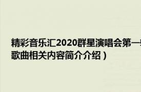 精彩音乐汇2020群星演唱会第一辑（明天会更好 2020年群星演唱的公益歌曲相关内容简介介绍）