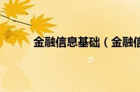 金融信息基础（金融信息化相关内容简介介绍）