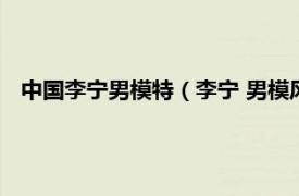 中国李宁男模特（李宁 男模风云组合成员相关内容简介介绍）