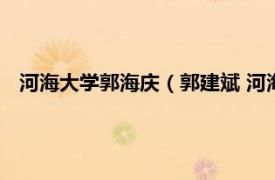 河海大学郭海庆（郭建斌 河海大学副教授相关内容简介介绍）