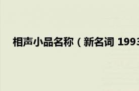 相声小品名称（新名词 1993年春晚相声相关内容简介介绍）