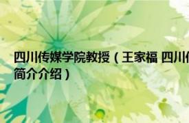 四川传媒学院教授（王家福 四川传媒学院副校长、数媒学院院长相关内容简介介绍）