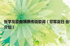 张学友歌曲饿狼传说歌词（非常夏日 张学友专辑《饿狼传说》中一首歌曲相关内容简介介绍）