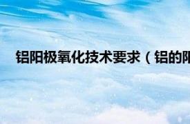 铝阳极氧化技术要求（铝的阳极氧化处理相关内容简介介绍）