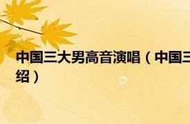 中国三大男高音演唱（中国三大男高音全球巡演相关内容简介介绍）