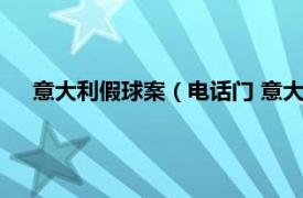 意大利假球案（电话门 意大利假球事件相关内容简介介绍）