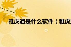 雅虎通是什么软件（雅虎通中文版相关内容简介介绍）