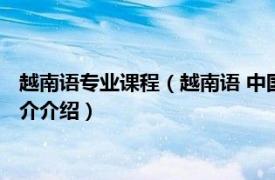 越南语专业课程（越南语 中国普通高等学校本科专业相关内容简介介绍）