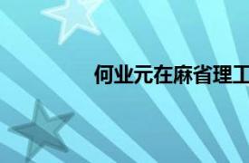 何业元在麻省理工学院访问科学家简介