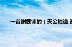 一首谢霆锋的（天公地道 谢霆锋歌曲相关内容简介介绍）