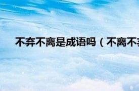 不弃不离是成语吗（不离不弃 中文成语相关内容简介介绍）