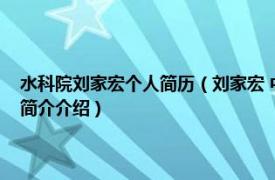 水科院刘家宏个人简历（刘家宏 中国水利水电科学研究院工程师相关内容简介介绍）