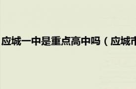 应城一中是重点高中吗（应城市第一高级中学相关内容简介介绍）