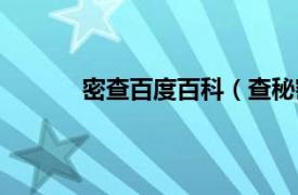 密查百度百科（查秘密网相关内容简介介绍）