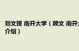 刘文理 南开大学（顾文 南开大学化学科学院副教授相关内容简介介绍）