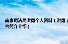 南京司法局洪勇个人资料（洪勇 南京市司法局行政审批服务处处长相关内容简介介绍）