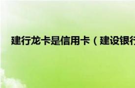 建行龙卡是信用卡（建设银行龙卡信用卡相关内容简介介绍）