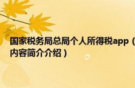 国家税务局总局个人所得税app（个人所得税 国家税务总局发布APP相关内容简介介绍）