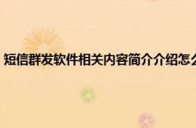 短信群发软件相关内容简介介绍怎么写（短信群发软件相关内容简介介绍）