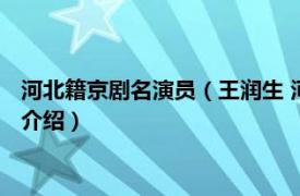 河北籍京剧名演员（王润生 河北冀州市籍京剧艺人相关内容简介介绍）