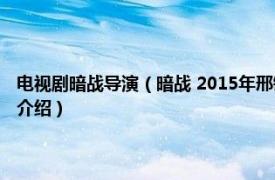 电视剧暗战导演（暗战 2015年邢键钧、栗心博执导的电视剧相关内容简介介绍）