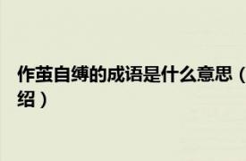 作茧自缚的成语是什么意思（作茧自缚 汉语成语相关内容简介介绍）