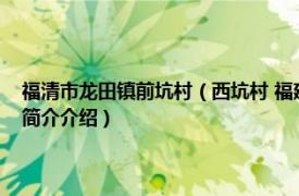 福清市龙田镇前坑村（西坑村 福建省福州市福清市龙田镇西坑村相关内容简介介绍）