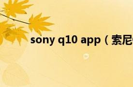 sony q10 app（索尼Q100相关内容简介介绍）