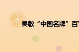 吴敏“中国名牌”百V柜负责人相关内容简介