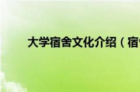 大学宿舍文化介绍（宿舍文化相关内容简介介绍）