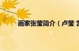 画家张莹简介（卢莹 艺术家相关内容简介介绍）