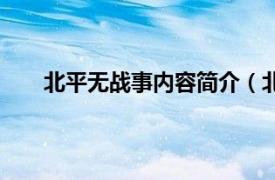 北平无战事内容简介（北之战乱相关内容简介介绍）