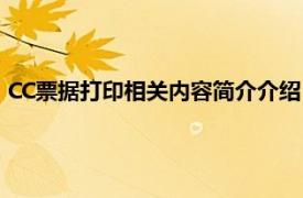 CC票据打印相关内容简介介绍（CC票据打印相关内容简介介绍）