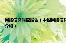 网络信贷调查报告（中国网络信贷行业发展报告2014-2015相关内容简介介绍）