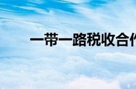 一带一路税收合作会议相关内容简介