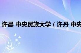 许晨 中央民族大学（许丹 中央民族大学讲师相关内容简介介绍）