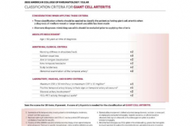 巨细胞动脉炎的分类标准