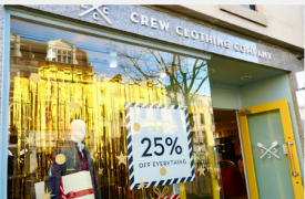 Crew Clothing 报告称圣诞节交易强劲