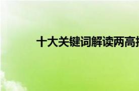 十大关键词解读两高报告具体详细内容是什么