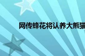 网传蜂花将认养大熊猫丫丫具体详细内容是什么