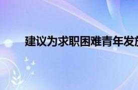 建议为求职困难青年发放补助具体详细内容是什么