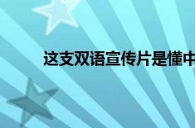 这支双语宣传片是懂中国的具体详细内容是什么