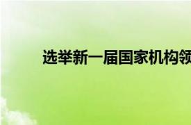 选举新一届国家机构领导人具体详细内容是什么