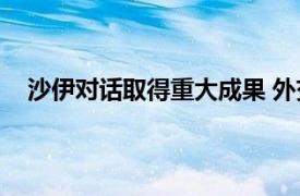 沙伊对话取得重大成果 外交部表态具体详细内容是什么