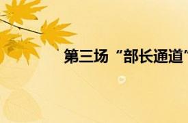 第三场“部长通道”具体详细内容是什么