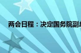 两会日程：决定国务院副总理人选具体详细内容是什么